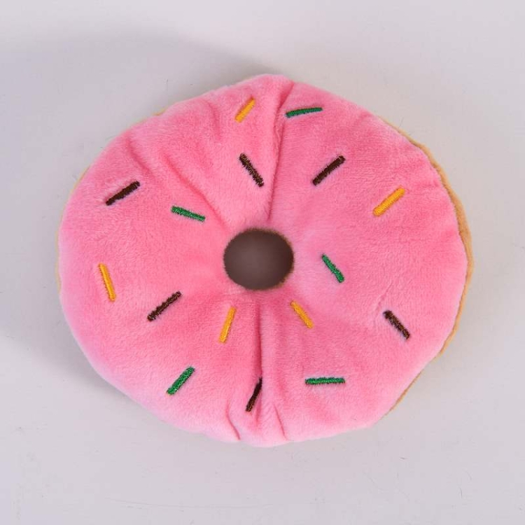 Plush fabric Donut shaped dog toy