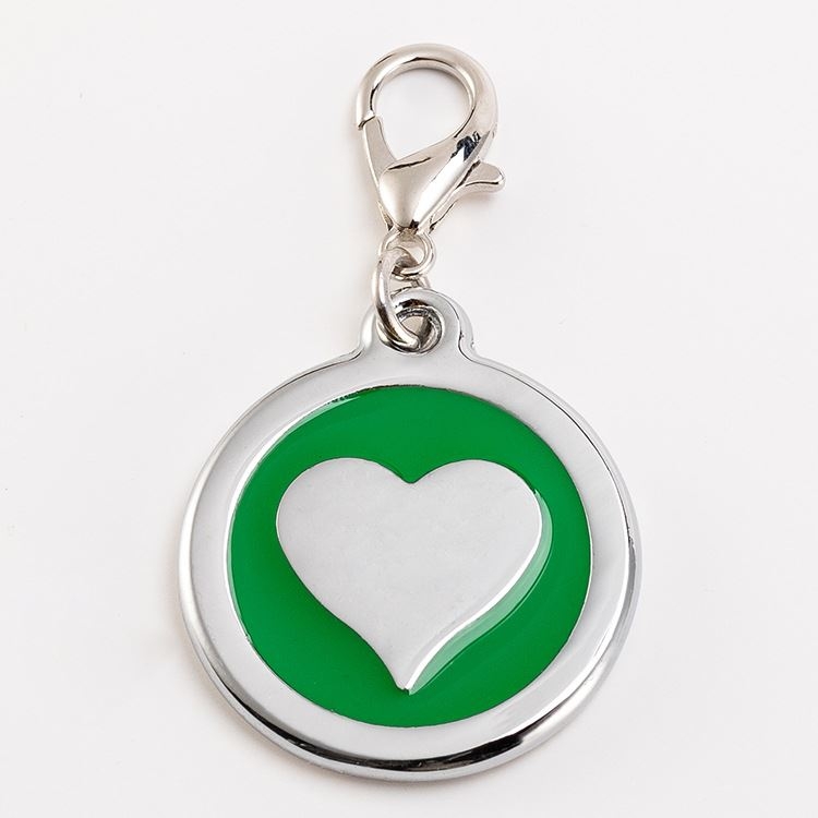 Factory Outlet Round PetTag With Dog Heart Pattern