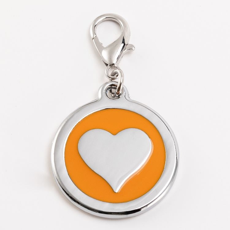 Factory Outlet Round PetTag With Dog Heart Pattern