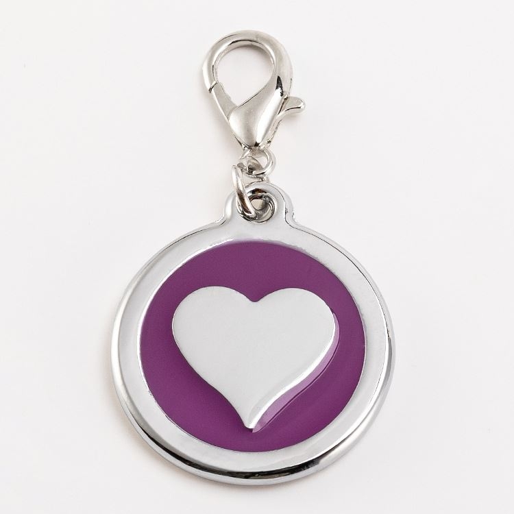Factory Outlet Round PetTag With Dog Heart Pattern