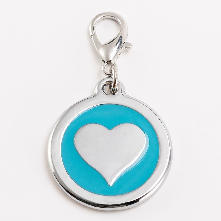 Factory Outlet Round PetTag With Dog Heart Pattern