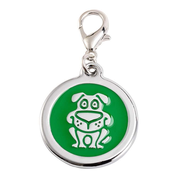 Round pet tag with animal print