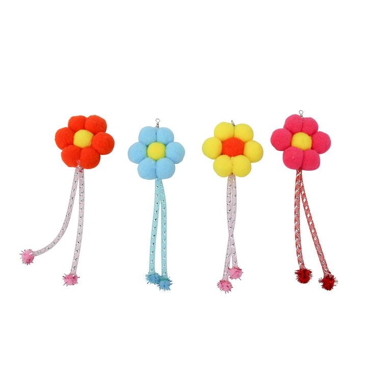 Flower-shaped funny cat stick replacement head