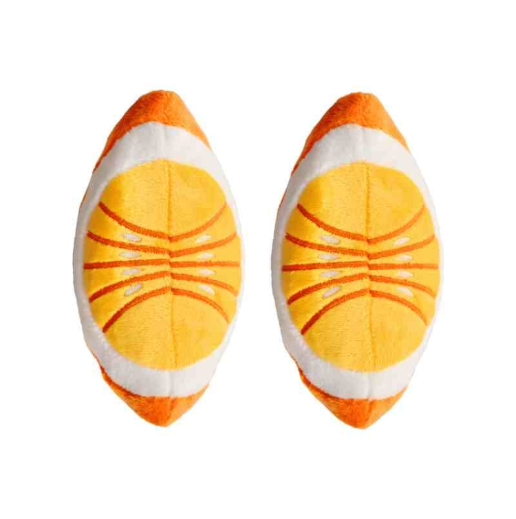 Plush fabric orange shaped dog toy