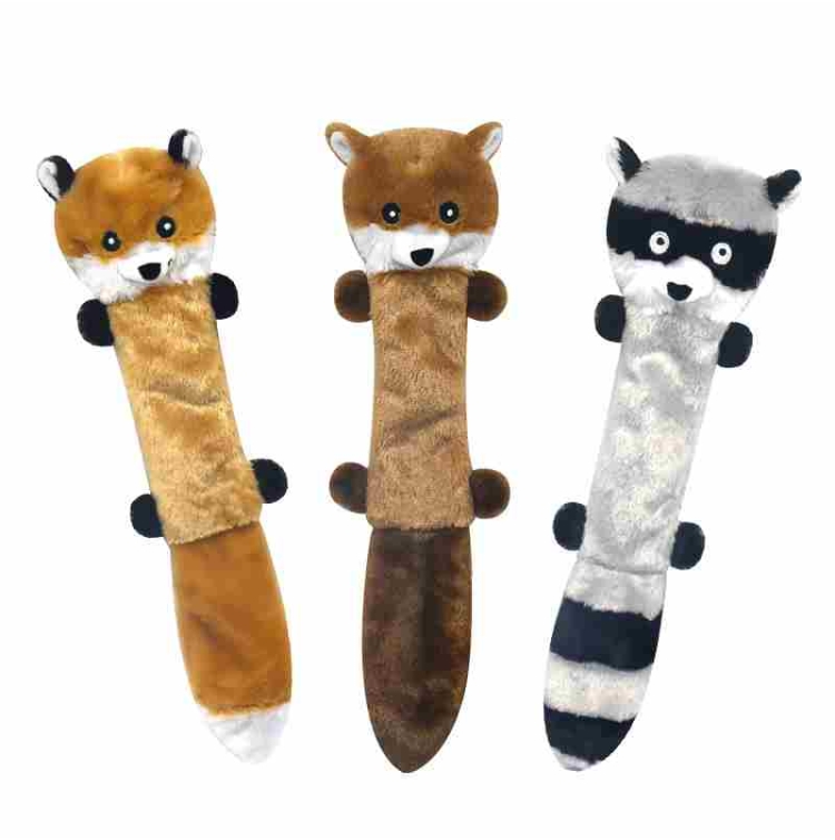 Plush fabric raccoon shaped  dog toy