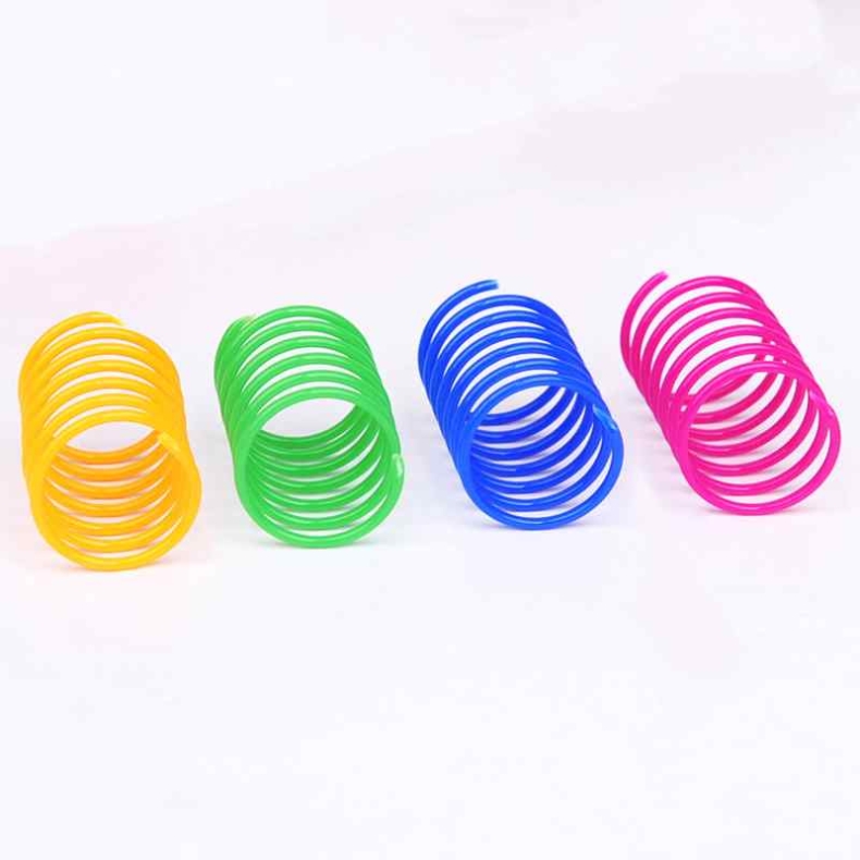 Colorful Plastic Spring Cat Toy