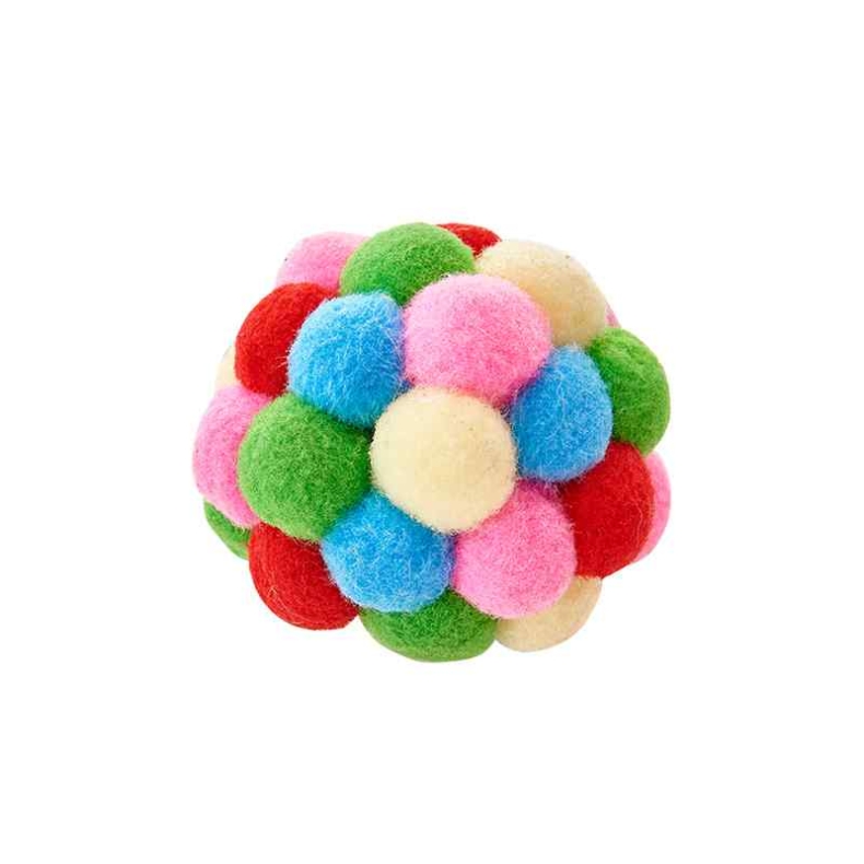 Colorful plush ball cat toy