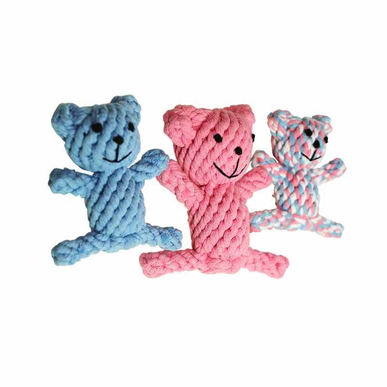 Cotton rope bear rabbit shaped dog toy