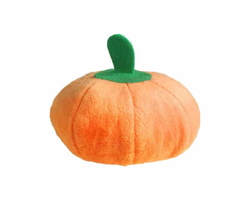 Plush fabric pumpkin  shaped dog toy