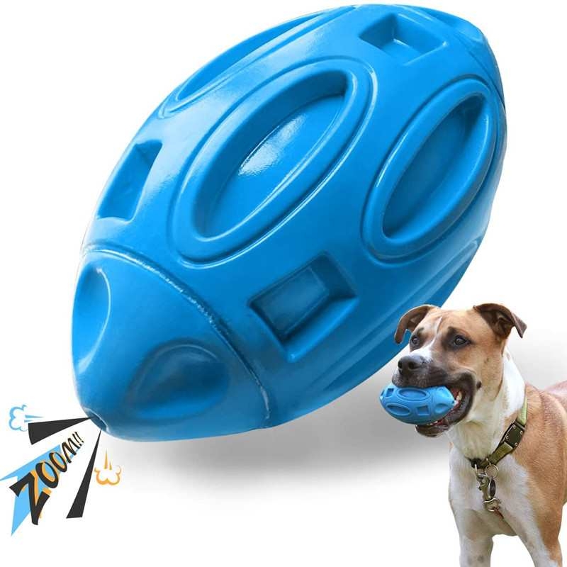 Rugby rubber dog toy