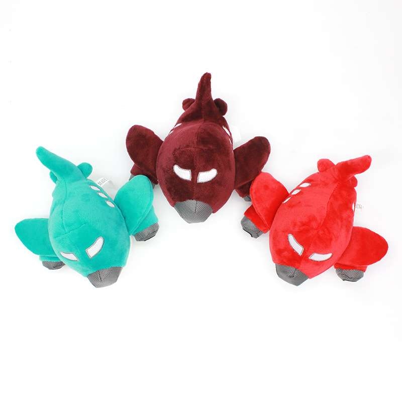 Plush fabric airplane dog toy