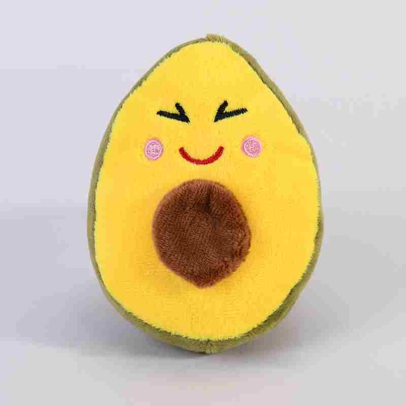 Plush fabric avocado shaped dog toy