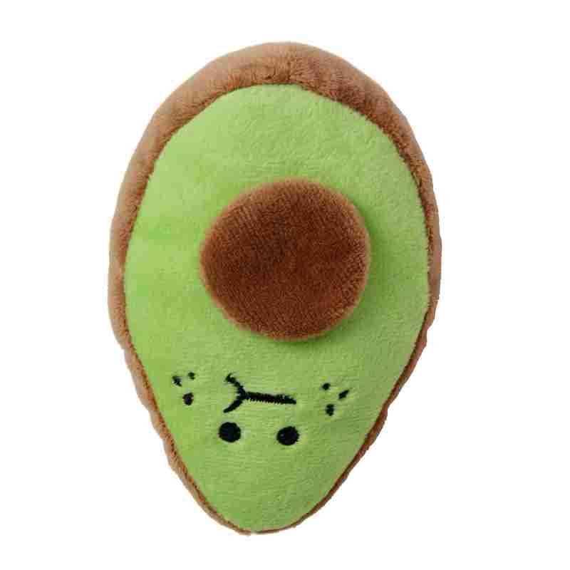Plush fabric avocado shaped dog toy