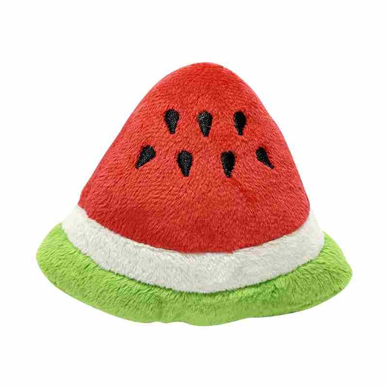 Plush fabric cut watermelon shaped dog toy
