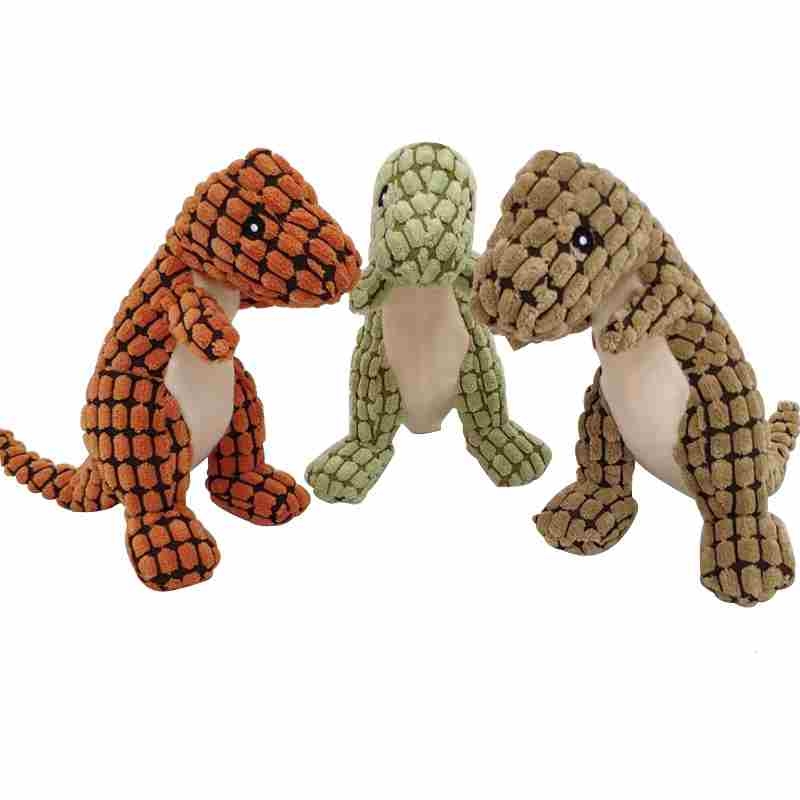 Plush fabric Dinosaur shaped dog toy