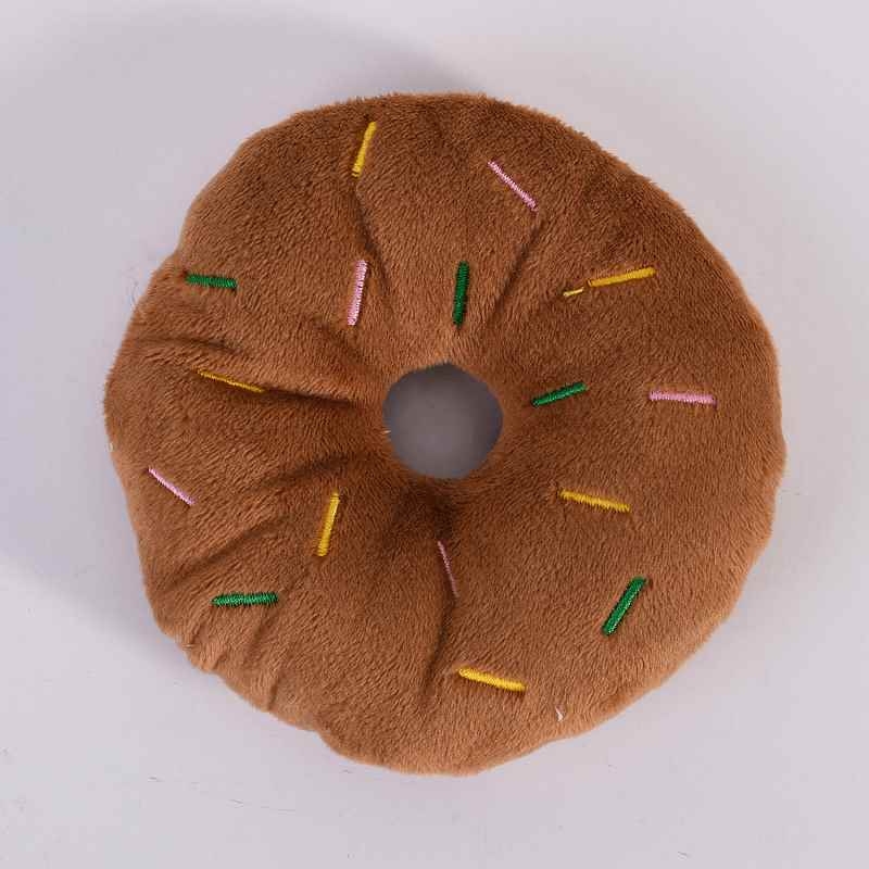 Plush fabric Donut shaped dog toy
