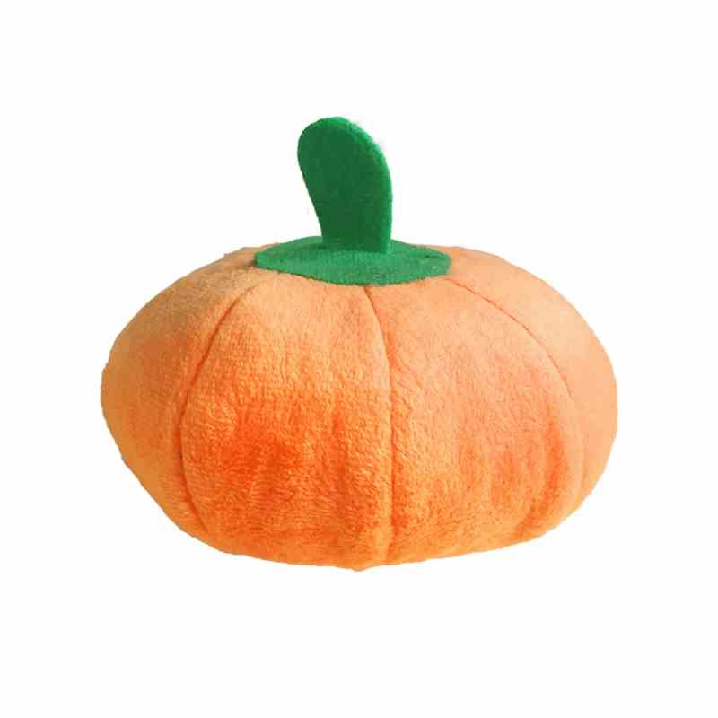 Plush fabric pumpkin  shaped dog toy