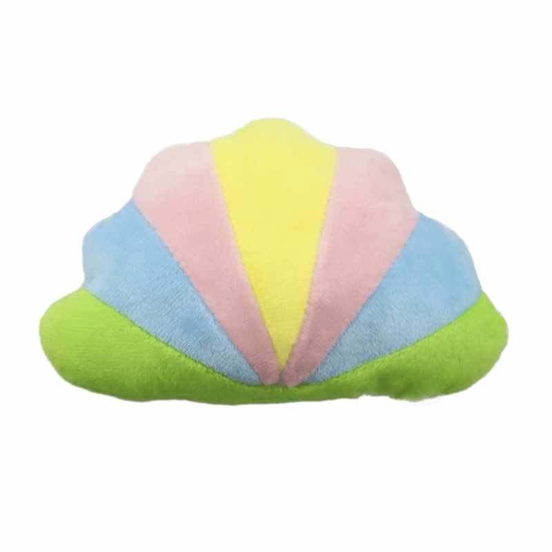 Plush fabric shell shaped dog toy