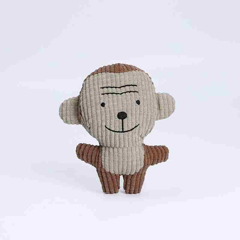 Plush fabric Monkey Lion Cow shaped  dog toy