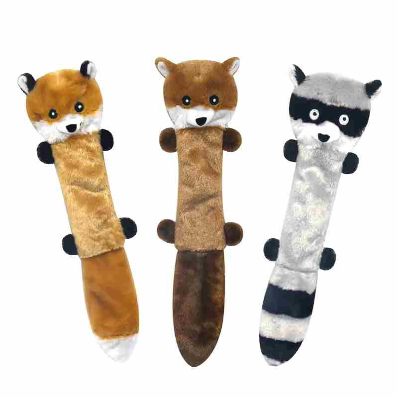 Plush fabric raccoon shaped  dog toy