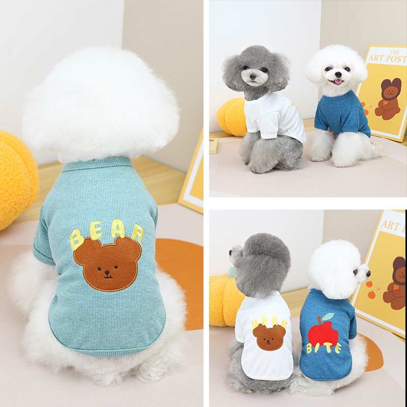 Summer dog clothes with bear head pattern
