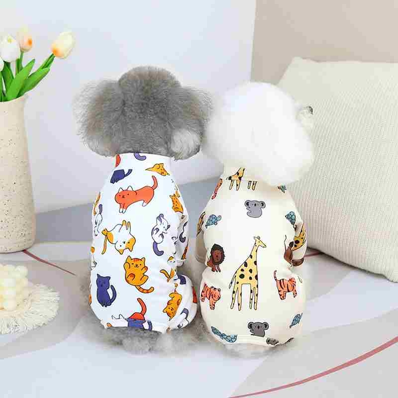 Summer dog clothes with cat and tiger pattern