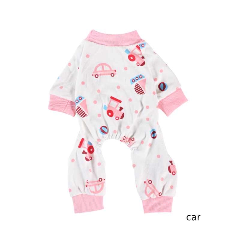 Dog pajamas with different flora and fauna patterns