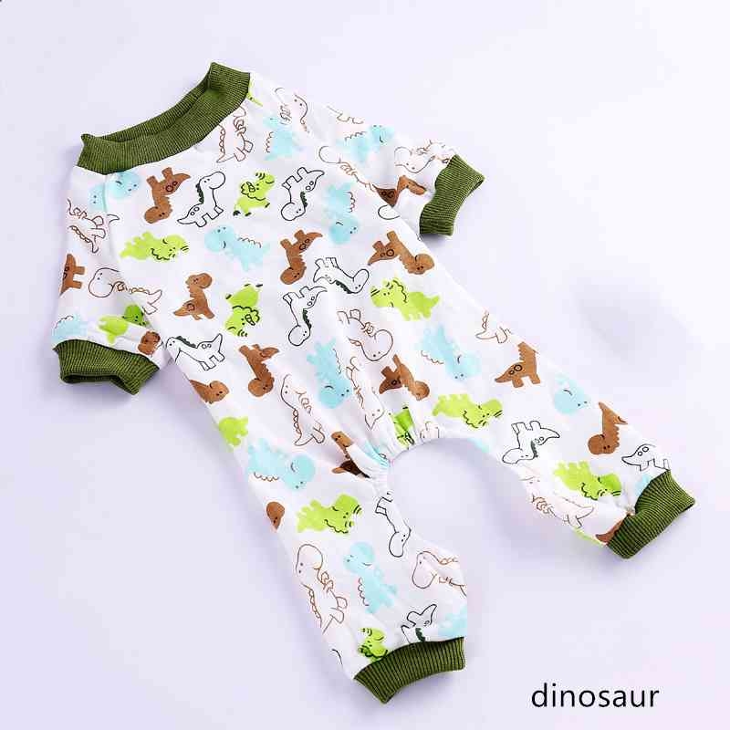 Dog pajamas with different flora and fauna patterns