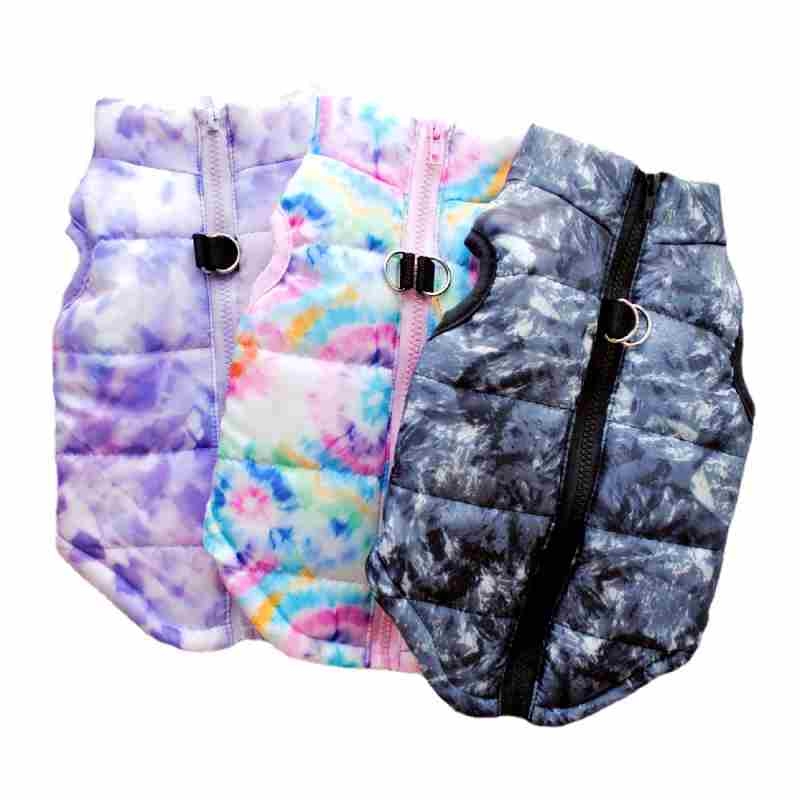 Winter different colour padded jacket for dog
