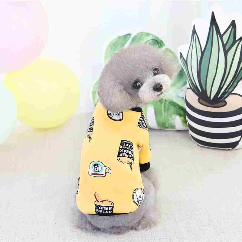 Winter khaki blue yellow dog clothes with different pattern