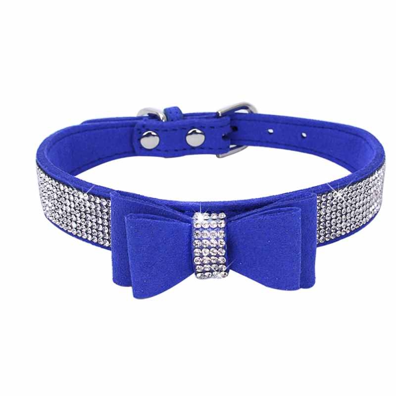 Bow Rhinestone Different Colour Pet Collar