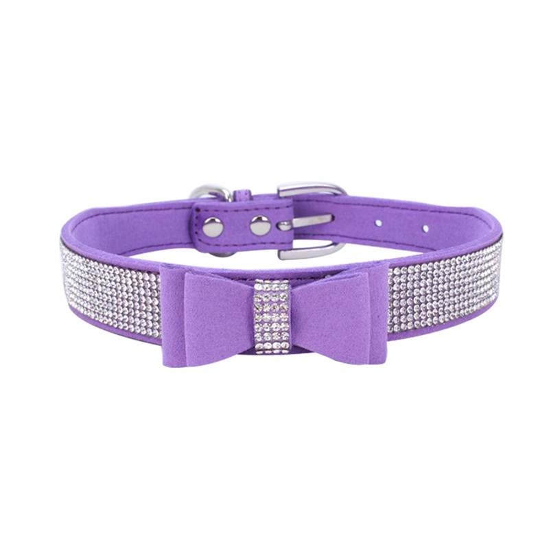 Bow Rhinestone Different Colour Pet Collar