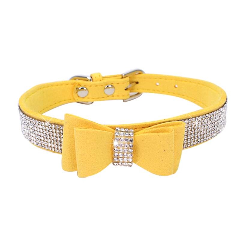 Bow Rhinestone Different Colour Pet Collar