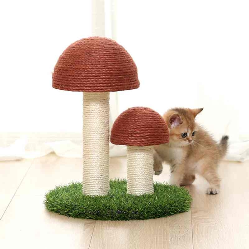 Cat climbing frame in various colors in the shape of sisal mushrooms