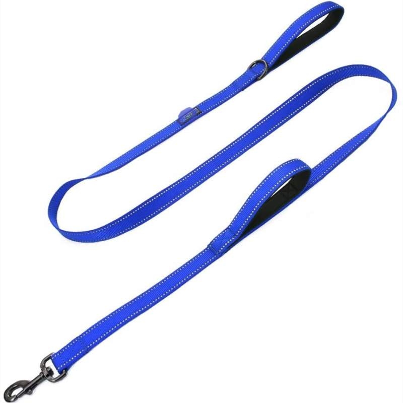 Nylon Braided Reflective Double Handle Dog Leash