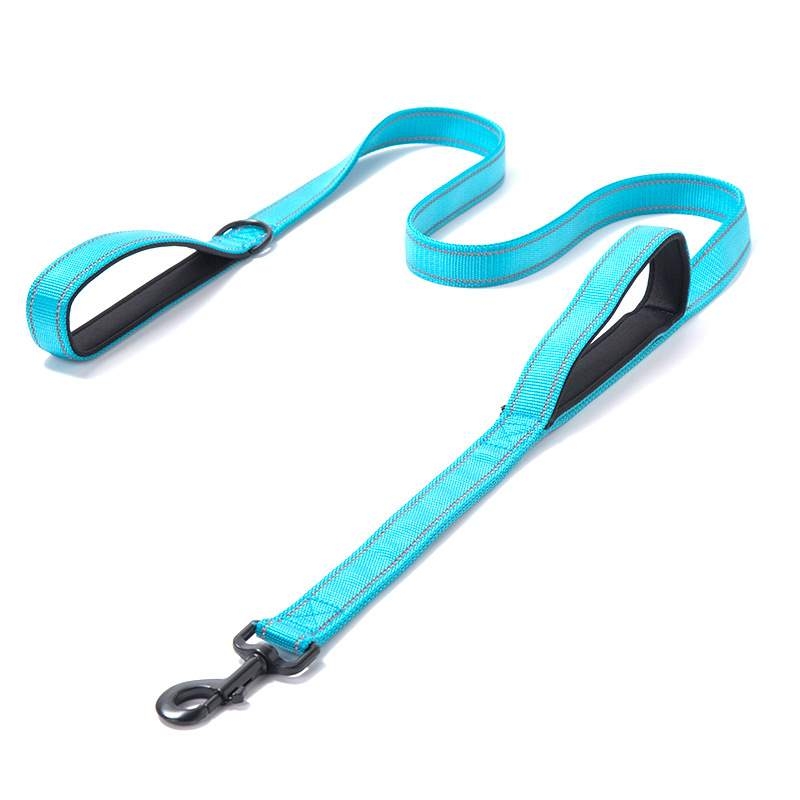 Nylon Braided Reflective Double Handle Dog Leash