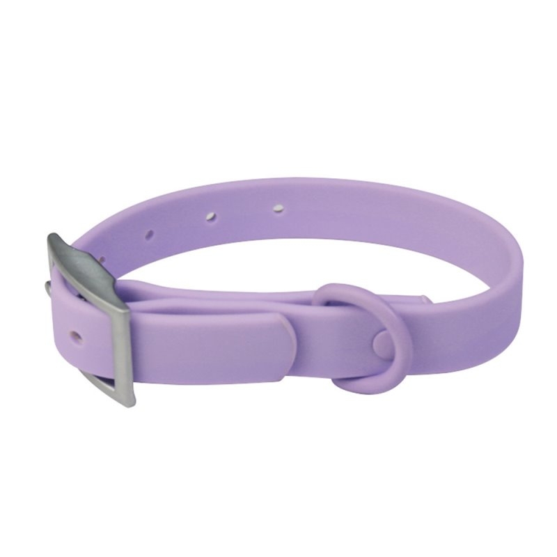 PVC yellow purple black blue pink solid colour pet collar