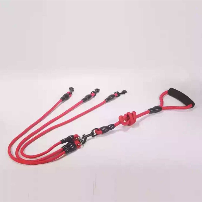 Red blue black polyester Multi Dog Leash