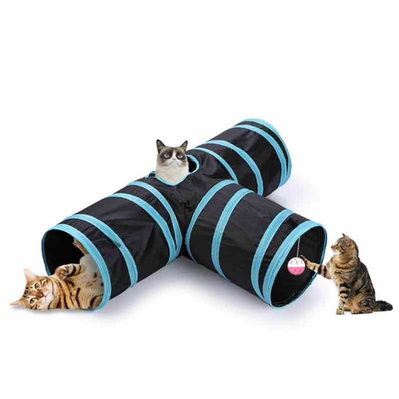 Straight three channel cat toy
