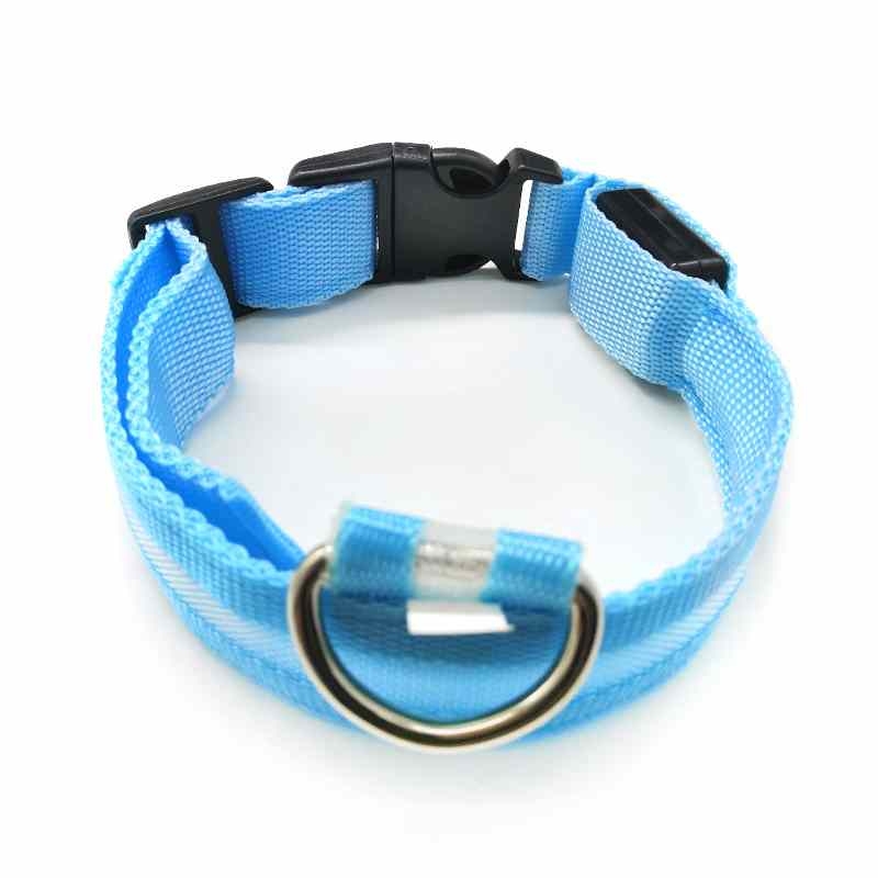 Nylon glowing solid colour pet collar