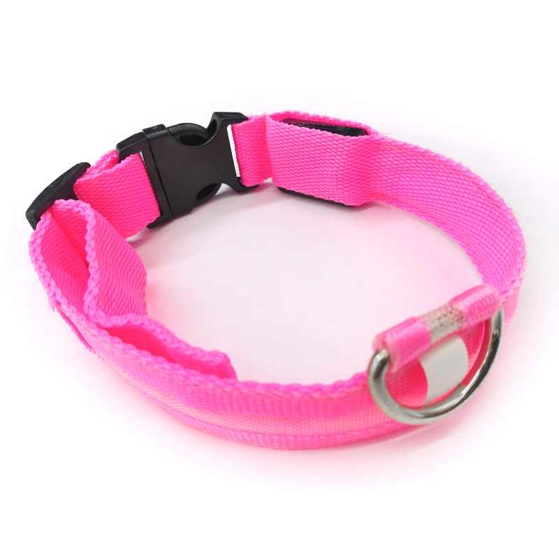 Nylon glowing solid colour pet collar