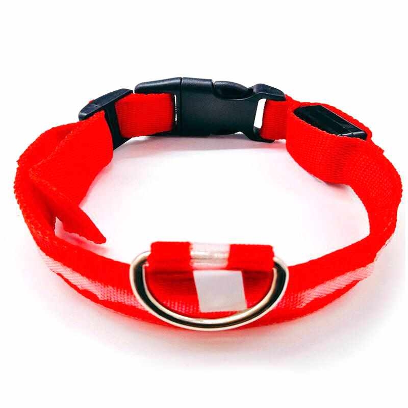 Nylon glowing solid colour pet collar