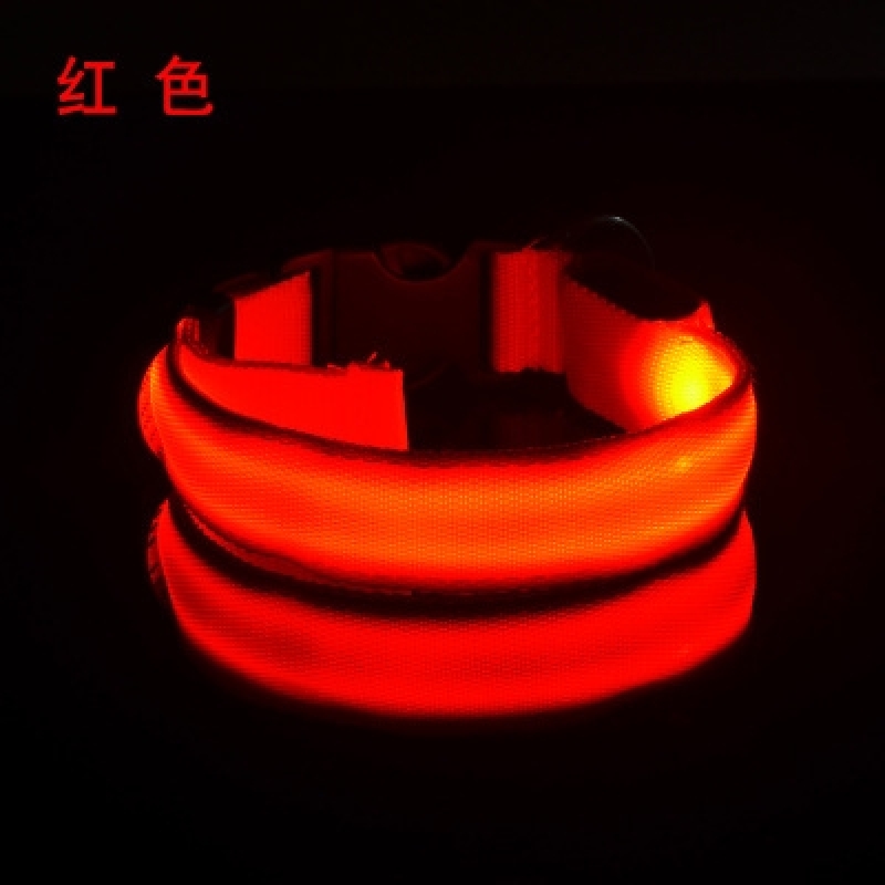 Nylon glowing solid colour pet collar