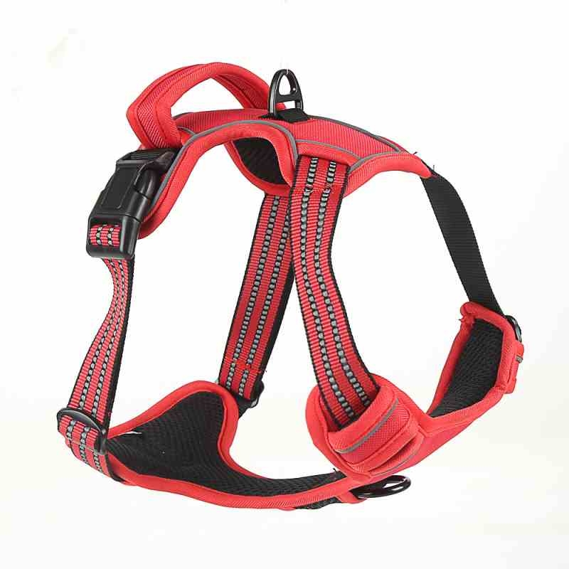 Polyester black red orange pet harness
