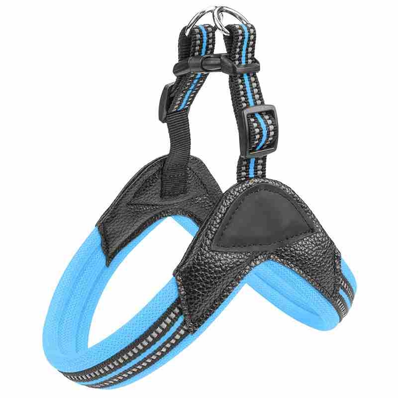 PU blue green orange black pet harness