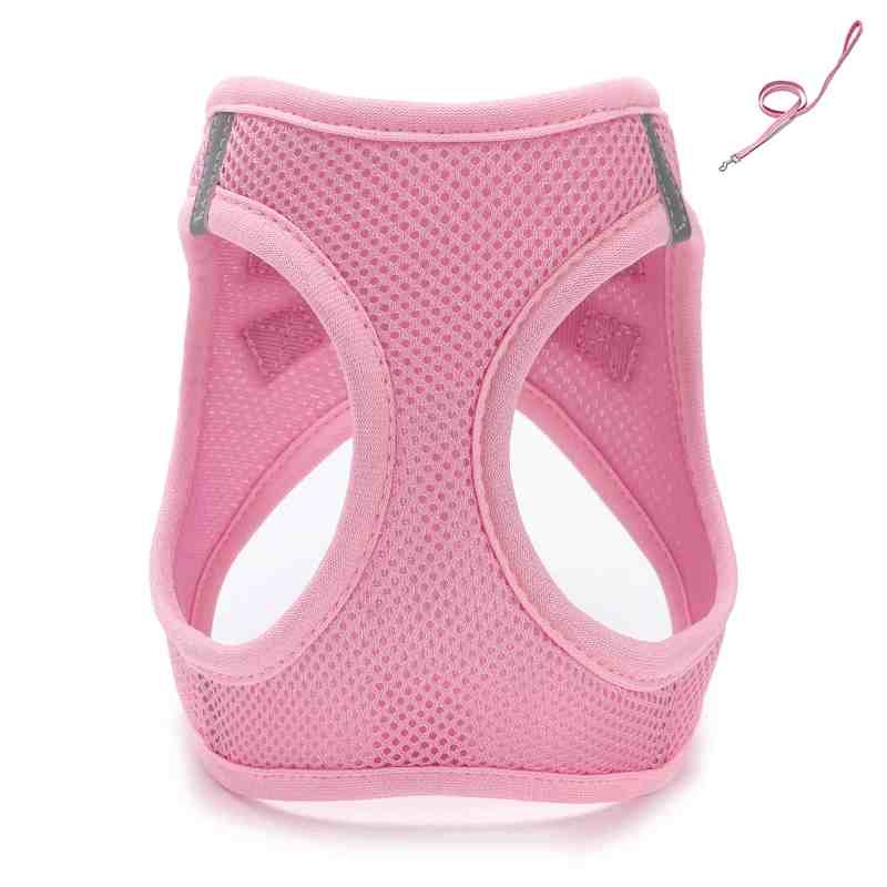 Sandwich Mesh different solid colour harness with leash