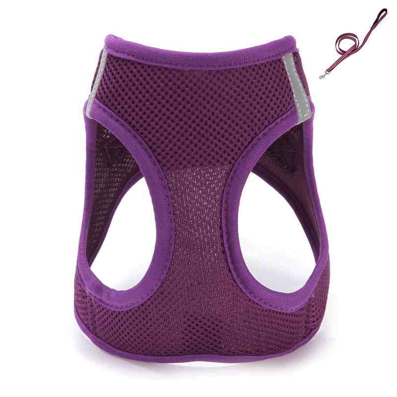 Sandwich Mesh different solid colour harness with leash