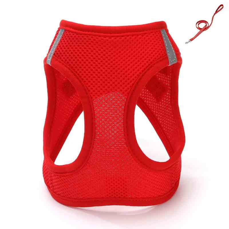 Sandwich Mesh different solid colour harness with leash