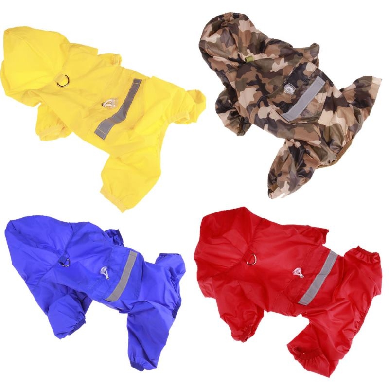 Acrylic fiber Red yellow blue camouflage pet raincoat