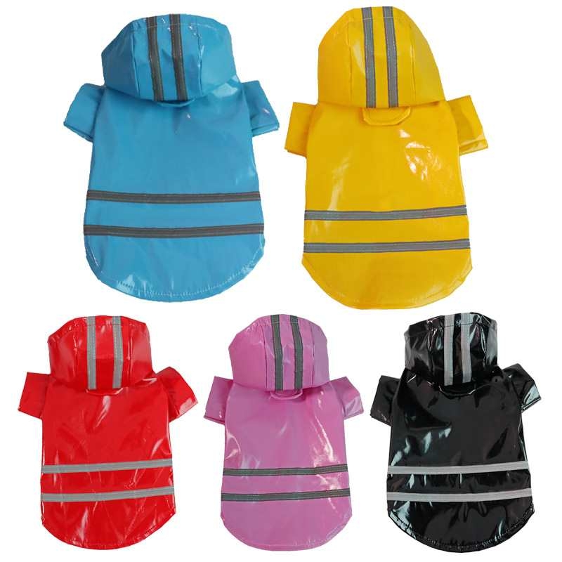 PU pet raincoat with Two reflective strips
